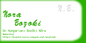 nora bozoki business card